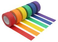 colorful masking tape for arts & crafts, labeling or coding - kids art supplies - 6 assorted color rolls - masking tape 1 inch x 13 yards (2.4cm x 12m) logo