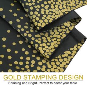 img 2 attached to 🎉 Pack of 4 Black and Gold Plastic Disposable Tablecloths for Rectangle Tables - Dot Confetti Party Table Covers Ideal for Birthday, Thanksgiving, Christmas, Wedding, Anniversary - 54" x 108" dimensions