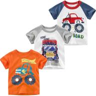 👕 junoai toddler little boys 3-pack short sleeve crewneck t-shirts: top tee sizes 2-6 years logo