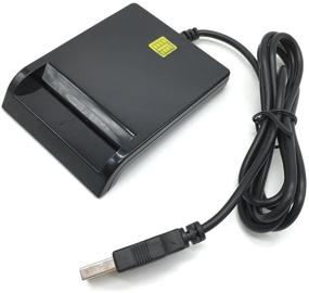 img 1 attached to 🖥️ ISO7816 Contact Smart Card Reader: DOD Military USB CAC Access, Windows, Mac OS & Linux Compatible (Black)