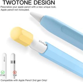 img 3 attached to GUDOU Duotone Silicone Sleeve Skin for Apple Pencil 2nd Gen - Full Protection (Sky Blue)