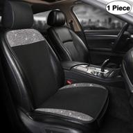 🖤 black panther breathable mesh front car seat cover protector with crystal rhinestones - bling bling design for women and girls, universal fit for 95% of cars, black logo