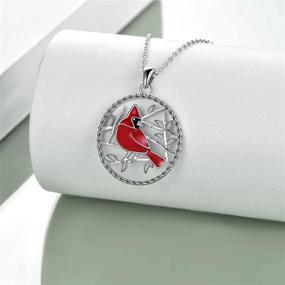 img 2 attached to 🐦 S925 Sterling Silver Bird Pendant Necklace with Floral Design - Perfect Gift for Women: Hummingbird/Cardinal