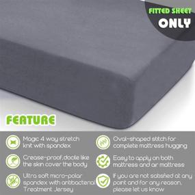 img 3 attached to 🛌 COSMOPLUS Gray Twin Fitted Sheet – Wrinkle-Free, Snug Fit & Micro-Knit for Standard/Air Bed Mattress 8"-10" – No Flat Sheet or Pillow Shams