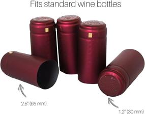 img 1 attached to PVC Heat Shrink Capsules with Tear Tab - Pack of 100: Premium Quality Shrink Sleeve for Wine Bottles, Satin Burgundy Finish – Ideal for Professionals and Home Use