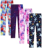 allsgut girls' leggings - 4 pack assorted ankle length pants and footless tights for ages 3-12 logo