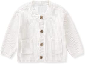 img 4 attached to 👶 pureborn Baby Toddler Boys Girls Cardigan Sweaters: Cozy and Stylish Outerwear for Your Little Ones