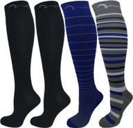 classic design 15-20mmhg graduated compression socks 🧦 for men and women - set of 4 pairs logo