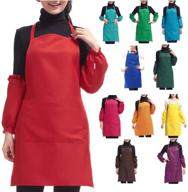 yokepo apron set 11pcs - plain color bib apron for women men - durable, comfortable, and washable - chef, cooking, baking, kitchen, restaurant, crafting логотип
