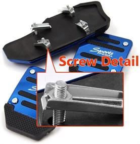 img 1 attached to SZSS-CAR 3Pcs Nonslip MT Car Pedal Pads Auto Sports Gas Fuel Petrol Clutch Brake Pad Cover Foot Pedals Rest Plate Kits For Manual Transmission Car