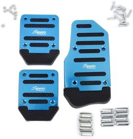 img 3 attached to SZSS-CAR 3Pcs Nonslip MT Car Pedal Pads Auto Sports Gas Fuel Petrol Clutch Brake Pad Cover Foot Pedals Rest Plate Kits For Manual Transmission Car