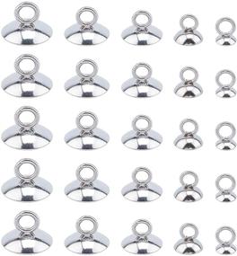 img 4 attached to 📿 UNICRAFTALE 100pcs Bead Cap Pendant Bails - 5 Sizes (5-7mm) - 304 Stainless Steel Round Bails - Clasp Dangle Charm Bead Pendant Connector Findings for Jewelry Making, Pendant Necklaces