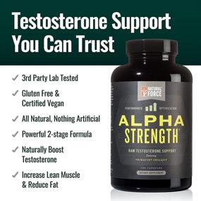 img 3 attached to 💪 Alpha Strength: Natural Testosterone Booster & Aggressive Test Supplement for Men – Optimal Muscle Growth and Strength with Shilajit Extract & Fulvic Minerals by Natural Force, 120ct