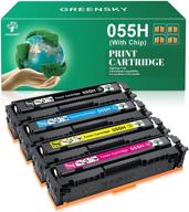 🖨️ greensky canon 055h 055 compatible toner cartridge replacement for imageclass mf741cdw mf743cdw mf745cdw mf746cdw lbp664cdw color laser printer - high capacity, 4-pack (black, cyan, yellow, magenta) logo