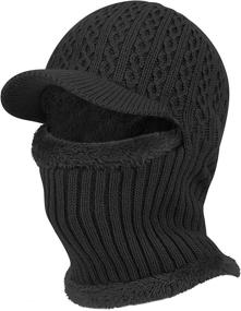 img 4 attached to 🧣 Universal Size Winter Knitted Balaclava Beanie Hat - TAGVO Warm Ski Mask for Cycling