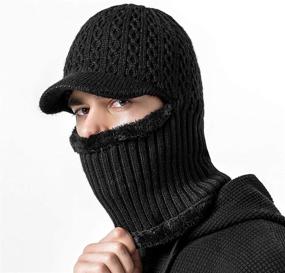 img 3 attached to 🧣 Universal Size Winter Knitted Balaclava Beanie Hat - TAGVO Warm Ski Mask for Cycling