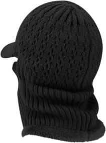 img 2 attached to 🧣 Universal Size Winter Knitted Balaclava Beanie Hat - TAGVO Warm Ski Mask for Cycling