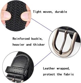 img 1 attached to Braided Stretch Elastic Nickel Leather Men's Accessories