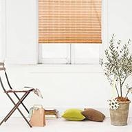 🌞 sun shade wb-9a1: organic bamboo roman shade roll up window blind (width 36" x height 72") logo