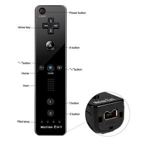 img 3 attached to Wii Motion Plus Controller - Wireless Remote and Nunchuck Joystick | Built-in Motion Plus Silicone Case and Wrist Strap | Nintendo Wii/Wii U - Black (Bule)