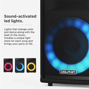 img 3 attached to 🐬 Portable Bluetooth Party Speaker Dolphin SP-807RBT with Spin Lights