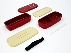 img 2 attached to Renewed Version of OSK Japanese Traditional Rabbit Moon Bento Box Set PW-28C - Microwave & Dishwasher Safe, Complete with Chopsticks, Bento Bag, Red