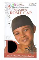 black donna kids spandex dome cap - ultra stretch, breathable fabric, universally fits all sizes logo