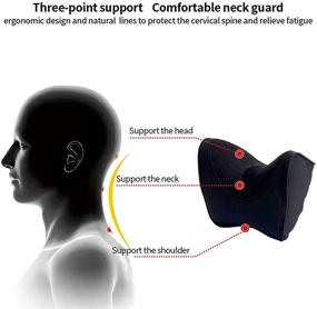 img 2 attached to 🚗 Car Neck Pillow: Ultimate Relief for Neck Pain, Supportive & Comfortable Travel Companion with Washable Cover - 100% Pure Soft Memory Foam