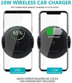 img 1 attached to 🚗 Fast Charging Wireless Car Charger with Auto-Clamping Feature - 10W Qi, Air Vent Clip and Dashboard Mount