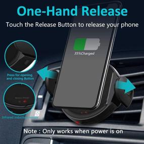 img 3 attached to 🚗 Fast Charging Wireless Car Charger with Auto-Clamping Feature - 10W Qi, Air Vent Clip and Dashboard Mount