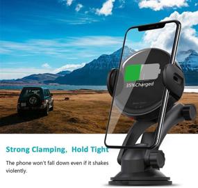 img 2 attached to 🚗 Fast Charging Wireless Car Charger with Auto-Clamping Feature - 10W Qi, Air Vent Clip and Dashboard Mount