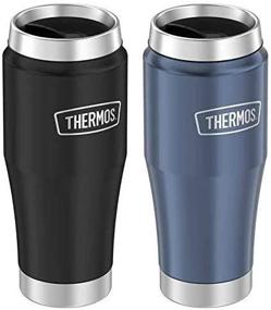 img 2 attached to Thermos Stainless Steel Thermal Mug, 2-pack 🔵 Blue: Keep Your Beverages Hot or Cold with Style!