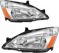 🔦 upgrade your honda accord's headlights with autosaver88 oe chrome headlight assembly - clear lens replacement logo
