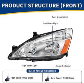 img 3 attached to 🔦 Upgrade Your Honda Accord's Headlights with AUTOSAVER88 OE Chrome Headlight Assembly - Clear Lens Replacement