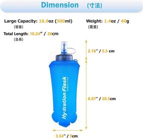 img 3 attached to 🏃 Будьте гидратированы в пути: гибкие фляги для бега Azarxis TPU Soft Flask - безопасные для здоровья и идеальные для бега, пеших прогулок, велосипеда и альпинизма.