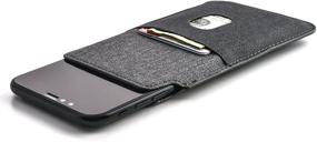 img 3 attached to 📱 Dockem Luxe Wallet Sleeve for iPhone 11 Pro (5.8) &amp; iPhone Xs/X: Synthetic Leather Card Case in Twill Canvas Style - Ultra Slim Pouch Cover with 2 Card Holder Slots, Black/Grey