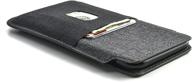 📱 dockem luxe wallet sleeve for iphone 11 pro (5.8) &amp; iphone xs/x: synthetic leather card case in twill canvas style - ultra slim pouch cover with 2 card holder slots, black/grey logo