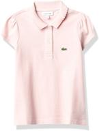 👕 lacoste girls' short sleeve pique iconic tops: clothing for tees & blouses logo