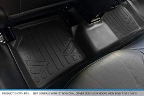 img 1 attached to Premium MAXLINER Floor Mats: Black 2 Row Liner Set for 2017-2021 Jeep Compass - Compatible with New Body Style, Includes 1st Row Dual Driver Side Floor Hooks