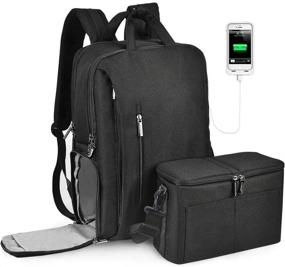 img 4 attached to 🎒 CADeN DSLR Camera Backpack Bag: Waterproof Anti Theft with Laptop Compartment, USB Port, Tripod Holder, Rain Cover - Compatible with Sony Canon Nikon Olympus (Black)