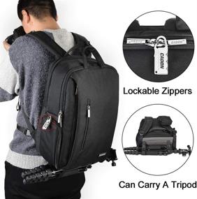 img 2 attached to 🎒 CADeN DSLR Camera Backpack Bag: Waterproof Anti Theft with Laptop Compartment, USB Port, Tripod Holder, Rain Cover - Compatible with Sony Canon Nikon Olympus (Black)