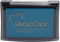 🎨 tsukineko vc020 turquoise pigment ink pad - 4x4cm: vibrant and long-lasting color". logo