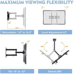 img 2 attached to 📺 Versatile Wall Mount TV Bracket: Swivel, Tilt, Dual Articulating Arm | Fits 23-55 Inch LED/LCD/OLED Flat Screen TVs | Max Vesa 400x400mm