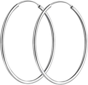 img 4 attached to T400 925 Sterling Silver Gold Rosegold Hoop Earrings: Stylish Lightweight Hoops for Women & Girls - Perfect Birthday Gift!