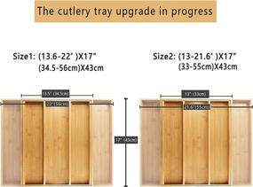 img 3 attached to 🍽️ Adjustable Bamboo Utensil Holder and Cutlery Tray Organizer - Utoplike Drawer Divider for Kitchen, Bedroom, Living Room - Perfect for Silverware, Flatware, Knives