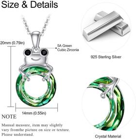 img 2 attached to 🐸 Frog Necklace TUGHRA: Gift for Girls & Women, 925 Sterling Silver Pendant with Crystals