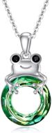 🐸 frog necklace tughra: gift for girls & women, 925 sterling silver pendant with crystals logo