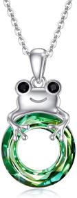 img 4 attached to 🐸 Frog Necklace TUGHRA: Gift for Girls & Women, 925 Sterling Silver Pendant with Crystals