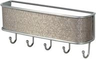 🔑 metallico idesign twillo wall mount key and mail rack - 5-hook organizer for kitchen, mudroom, hallway, entryway - 10.5" x 2.5" x 4.5 логотип