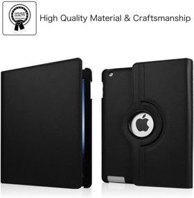 img 1 attached to 🔲 Fintie Rotating Case for iPad 4th/3rd/2nd Gen - 360 Degree Smart Stand Cover, Black